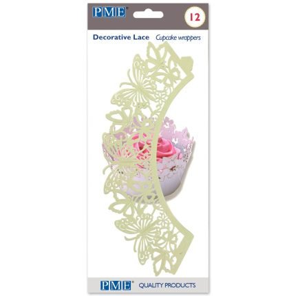 Cupcake Wrappers - Butterfly Ivory Pk/12